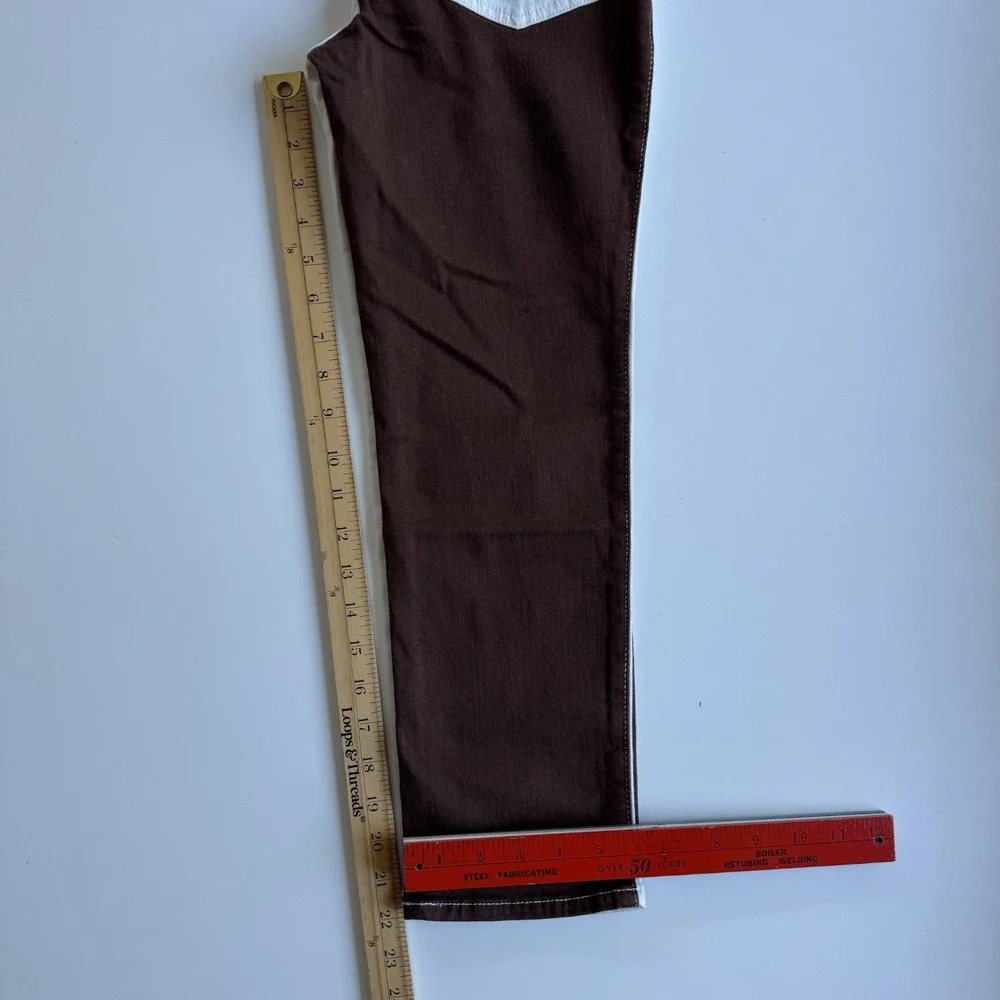 ABERCROMBIE KIDS High Rise Straight‎ Jeans Girls 11/12 Short Colorblock Brown